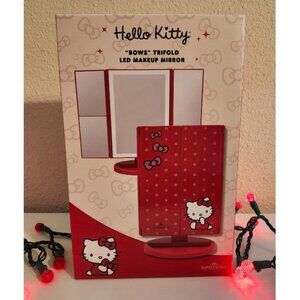 🎀 Hello Kitty Bows TriFold LED Makeup Mirror – Cute & Functional! ✨